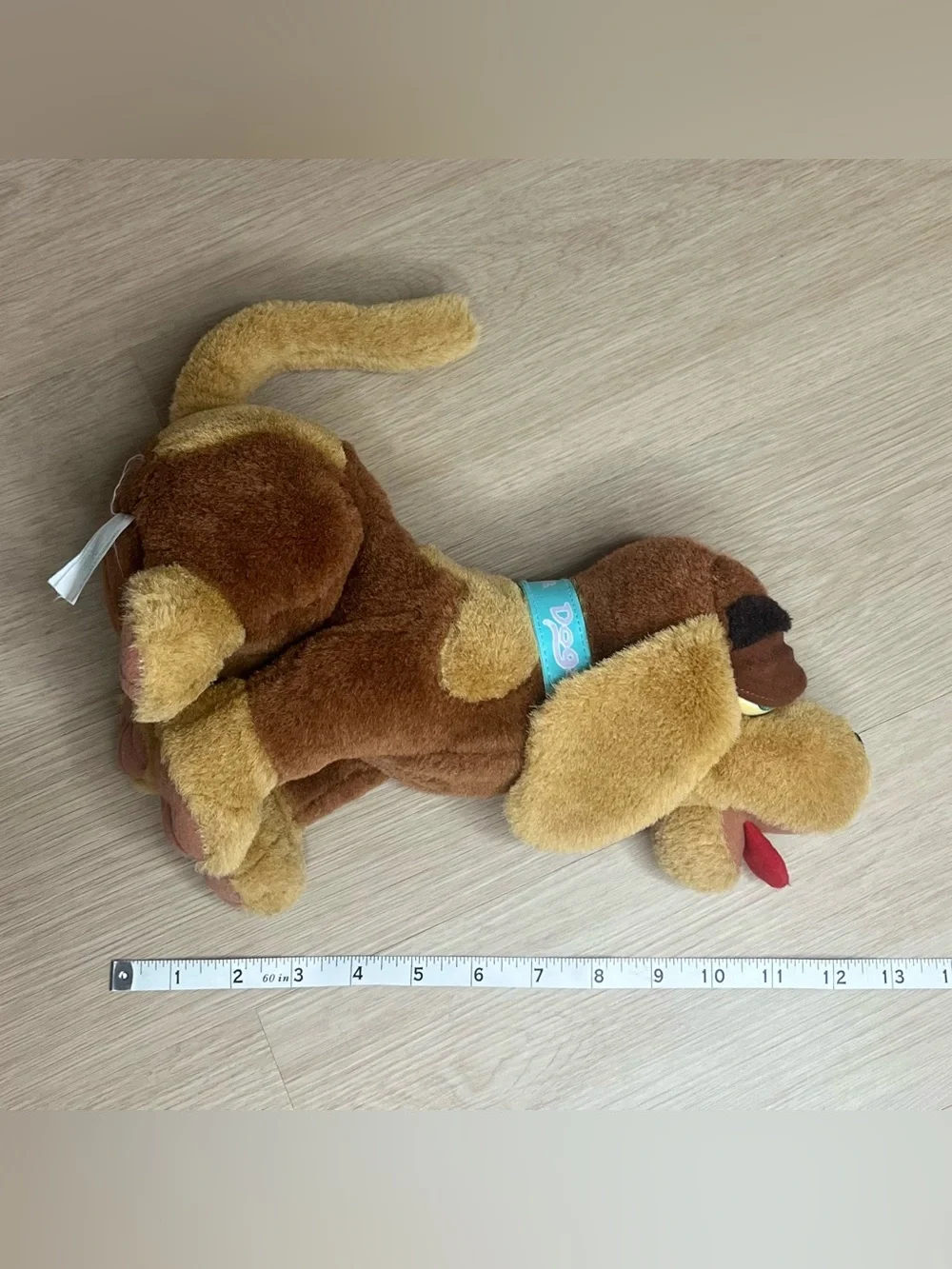 Trendmasters Dogz Plush Brown and Tan Stuffed Animal - Red Tongue & Blue Collar